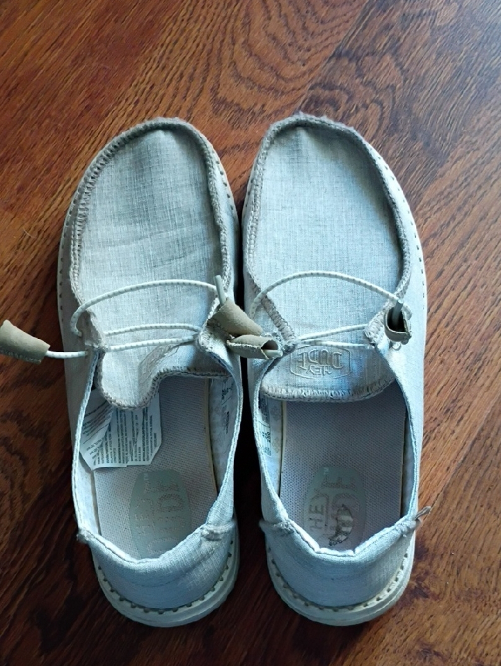 Hey Dude Women's Linen-Look Slip-On Flats in Light Gray
